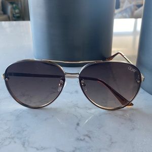 Quay brown and gold aviator sunglasses
